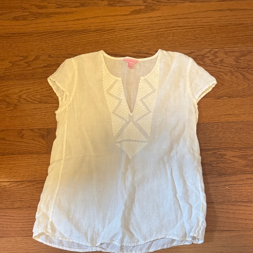 Lilly Pulitzer White Embroidered Women's tunic Top